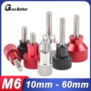 M6 Knurled Thumb Screw Aluminum & Stainless Steel Hand Grip Knob Head Bolt - Picture 1 of 17