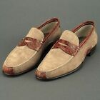 New Handmade Genuine Suede Leather Camel Brown Moccasin Loafer Shoes For Men