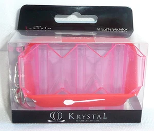 L- Style Krystal Flight & Darts *CASE ONLY* Pink Keychain NEW - Picture 1 of 2