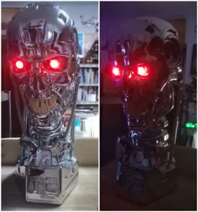 Statua Busto Terminator T800 1:1 Testa T2 Scultura Resina Modello Statua Collezione - Foto 1 di 12