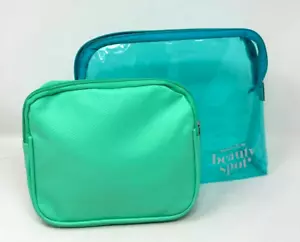 Organizador de belleza Nordstrom estuche cosmético verde azulado transparente bolsa cosmética - Imagen 1 de 7