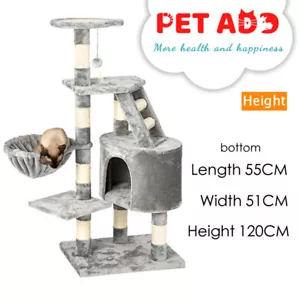 Cat Tree Tower Scratching Post Scratcher 120cm Trees Bed Wood Condo Toys PETADD - Picture 1 of 3