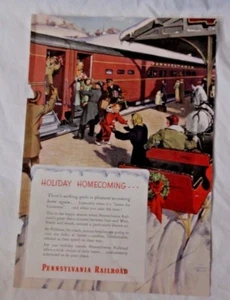 PENNSYLVANIA RAILROAD 1940s "Holiday Homecoming.." Advertisement By Jerome Rozen - Picture 1 of 1