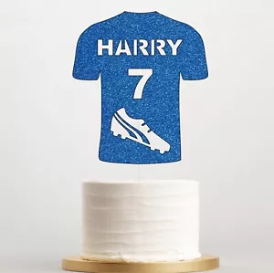 Personalised Football T-Shirt Cake Topper, Birthday Cake Decor for Men & Boys - Picture 1 of 21