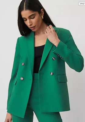 CHAQUETA BLAZER NUEVA CON ETIQUETAS ANN TAYLOR FRESCA VERDE PERENNE TALLA 0 Foto 1 de 4