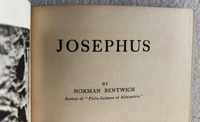 Vintage HC Book: JOSEPHUS, Norman Bentwich, 1914 - Image 1 of 4