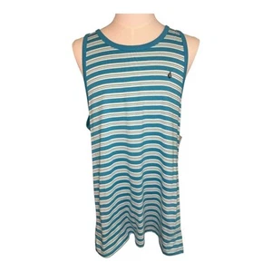 Volcom Striped Tank Top Sleeveless Casual Beach Summer Blue White Size Small - Picture 1 of 5
