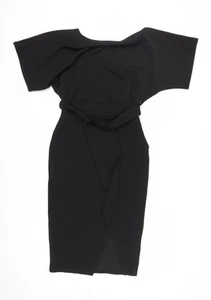 New Look Women's Black Wrap Dress, Size 10, Elegant Casual Style - Picture 1 of 12