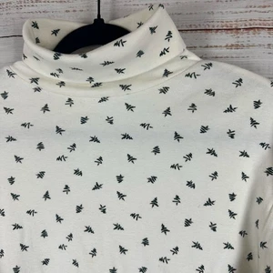 Damen Vintage Croft & Barrow Baumwolle Creme Urlaub Weihnachtsbaum Rollkragen L HOCH - Bild 1 von 5