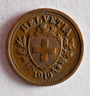 1919 SWITZERLAND RAPPEN - AU/UNC - EARLY DATE Coin - Lot #O31 - Image 1 of 2