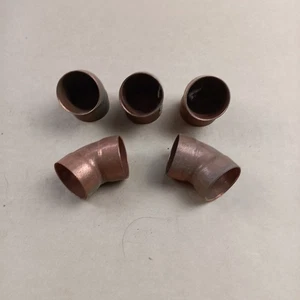 (Lot of 5) 1-1/4" x 1-1/4" Copper Sweat Elbow 45 Degree Double-Female - Picture 1 of 5