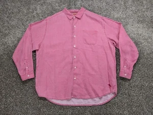 Tommy Bahama Linen Shirt Sea Glass Breezer Pink Solid LS Men's 2XL - Picture 1 of 12