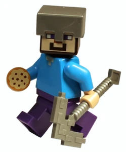 Lego Minecraft Steve Minifigur mit Axt und Kuchen NEU!!! - Bild 1 von 1