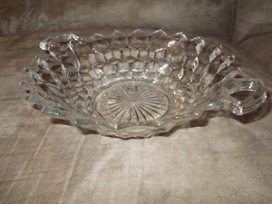 Fostoria American Cubist Heavy Glass Bowl With Handles 8.75" - Bild 1 von 1