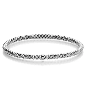 Flexibles Armband im Himbeermuster 585-Weißgold Flex-Armreif Stretch-Schmuck neu - Bild 1 von 3