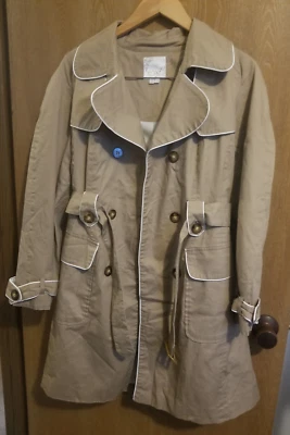 Chaqueta gabardina informal de primavera con solapa con cinturón tostado XOXO para mujer talla L Foto 1 de 4