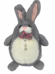 Vintage Rabbit Plush Russ Bumby Gray Easter Bunny Stuffed Animal - Picture 1 of 4