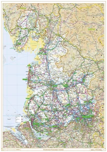 Old County Map of Lancashire, County Boundary Map of Lancashire (pre-1974) - Imagen 1 de 6
