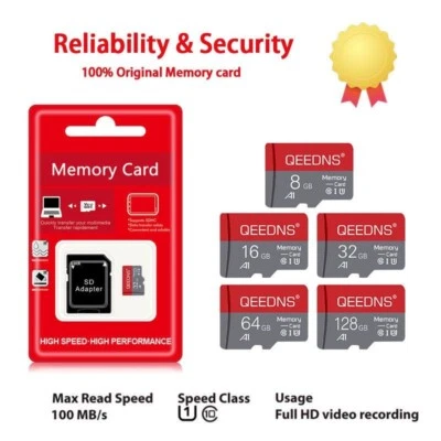 High Speed Micro TF SD Card +Adapter Class10 Memory Card For Camera Mobile Phone - Image 1 of 4