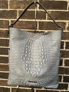 Neu mit Etikett $ 415 Brahman Parin schönste graue Tetra-Schultertasche Leder grau - Bild 1 von 5