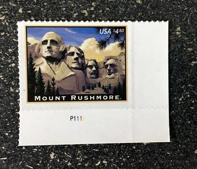 2008USA #4268 $4.80 Mount Rushmore - Plate Number Single - Priority Mint - Image 1 of 2