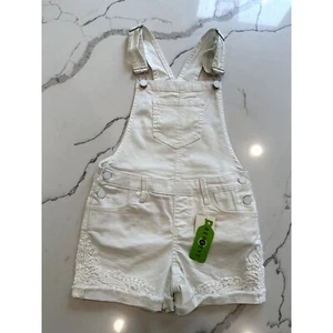 So NWT Lace Applique Overall Shorts in White Size 10 - Picture 1 of 5
