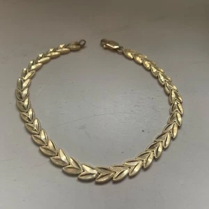 14K Gelbgold Diamantschliff Ausgefallenes Gliederarmband Atemberaubend 7" 6 Gramm - Bild 1 von 8