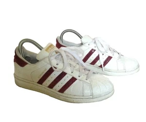 Adidas Originals Superstar White Burgundy Shoes Sneakers Size 6.5 S79417 - Picture 1 of 9