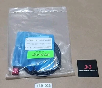 *ЗАПЕЧАТАННЫЙ В ЗАВОДСКОЙ УПАКОВКЕ* Mettler Toledo 52300383 Rev A кабель DS AK9-RJ12 ключ гарантия - Изображение 1 из 4