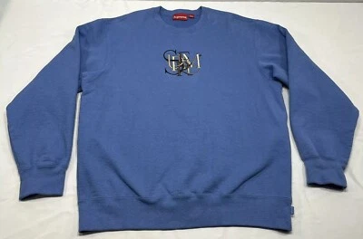 Supreme Overlap Crewneck Adult Size Medium Light Blue Heavyweight RARE - Image 1 of 4