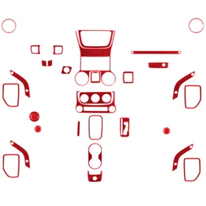 Juego completo de cubierta interior de fibra de carbono roja para Jeep Wrangler JK 2011-2017 - Imagen 1 de 21