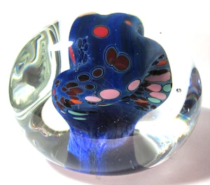 Rollin Karg Dichroic Abstract HUMAN METAMORPHOSIS Art Glass Sphere Paperweight - Picture 1 of 24