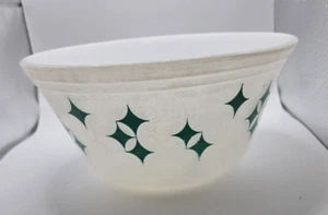 Vtg MCM Federal Glass ATOMIC STARS Diamond TURQUOISE Mixing Nesting BOWL 8” - Picture 1 of 4
