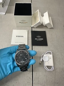 Fossil Machine Gen 6 Hybrid Smartwatch Smoke Stainless Steel FTW7070 DF14F1 - Picture 1 of 11