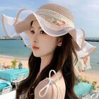 Casual Fisherman Hat Lace Bow Travel Beach Hat New Women Sun Hat  Summer