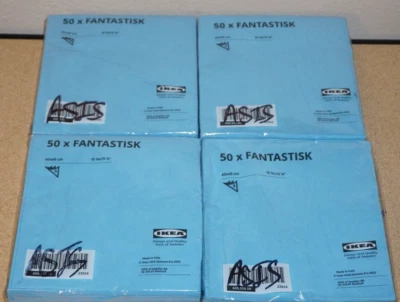(4 Set) FANTASTISK Paper Napkin Turquoise 50 PACK 15 ¾ x 15 ¾ 40cm x 40cm 3-ply - Image 1 of 3