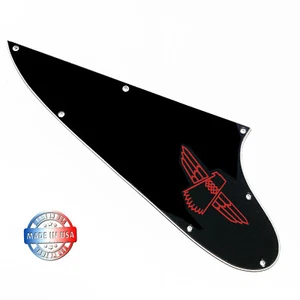 3 Ply Black Pickguard for Epiphone Thunderbird '64 Bass + RED Decal Made In USA - Picture 1 of 7