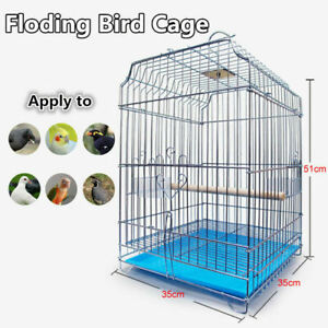 Folding Parrot Cockatiel Parakeet Bird Cage Canary Finch House with Stand Kit