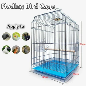Folding Parrot Cockatiel Parakeet Bird Cage Canary Finch House with Stand Kit - Picture 1 of 12