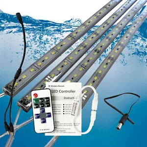 4X12V Waterproof Cool White 5630 Led Strip Lights Bars Camping Boat Car + Remote - Picture 1 of 11