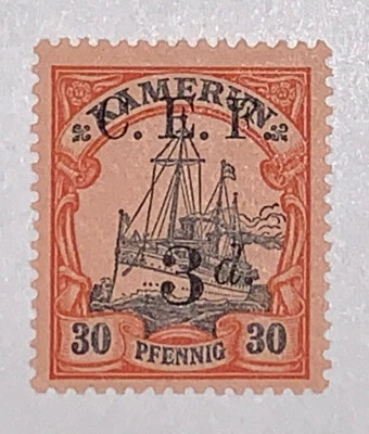 Sellos de viaje: estampillas de Alemania Camerún 3d negras C.E.F. Sobreimpresión como nueva OG H SIN USAR Foto 1 de 4