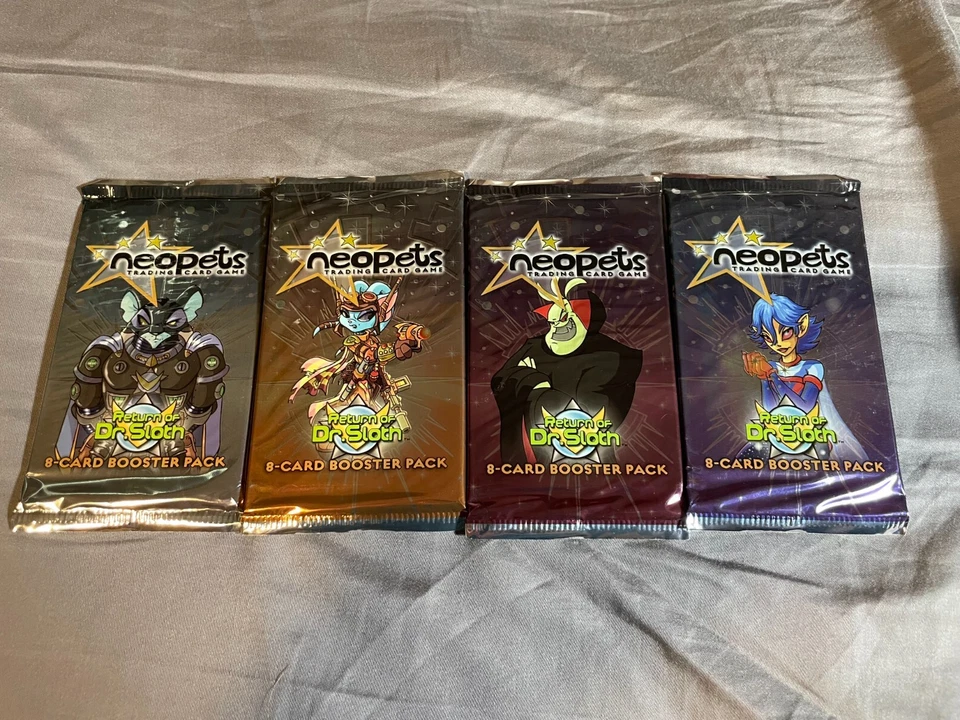 Neopets TCG Return Of Dr Sloth Sealed Booster Pack Art Set x4 WOTC - Image 1 of 1