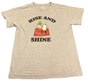 Peanuts Rise and Shine Snoopy Hundehütte Woodstock T-Shirt Erwachsene Large grau Tee - Bild 1 von 8