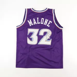 Karl Malone Signed Utah Jazz Jersey (JSA COA) 14xNBA All Star / Power Forward - Picture 1 of 6