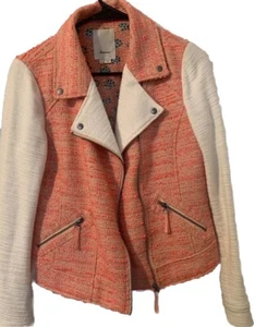 Elevenses Anthropologie  Pink /White  Tweed Jacket Size 8 - Picture 1 of 8