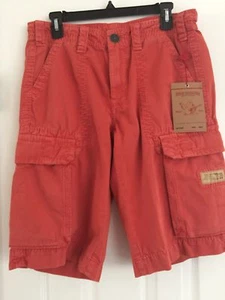 NUEVO CON ETIQUETAS TRUE RELIGION Talla 29 ISSAC BIG T CARGO CORTO CORAL ROJO $178. - Imagen 1 de 6