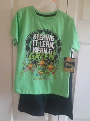 Nickelodeon Boys Teenage Mutant Ninja Turtle 2 pc T-Shirt  Shorts Set NWT Size 7 - Image 1 of 4