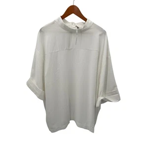 Asos Curve NWT White Mock Neck Cuffed Sleeve Blouse // 22 - Picture 1 of 9