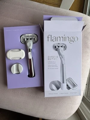 Flamingo Women's Shaving Kit with Razor and 5 Blade Razor Cartridge
