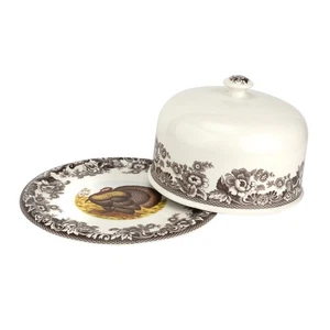 Spode Woodland Turkey Motif Serving Platter with Dome - 250th. Anniversary - Picture 1 of 5
